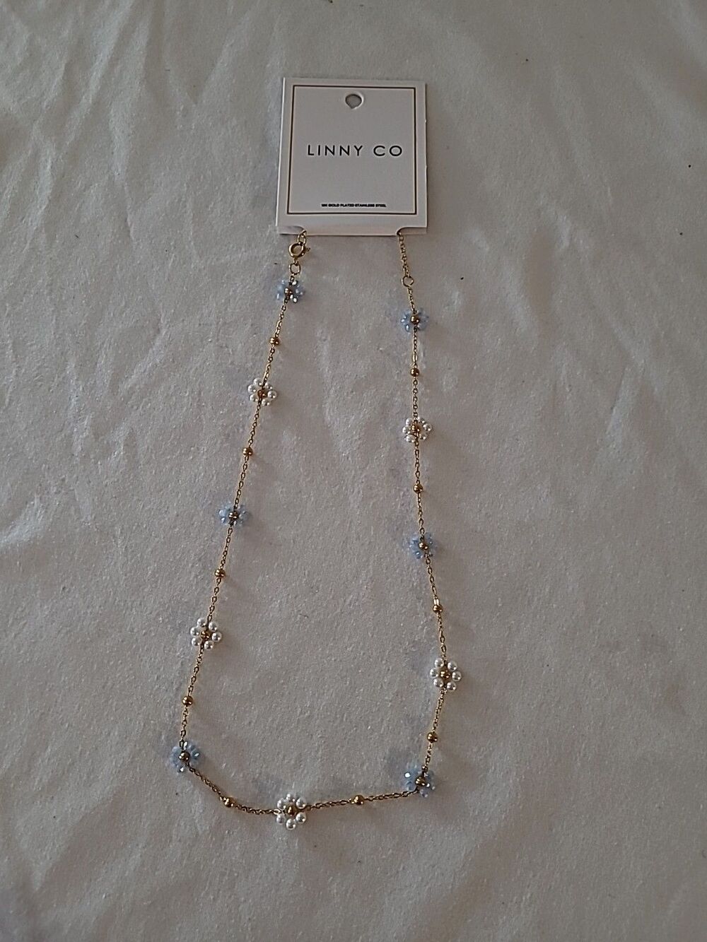 Linny Co New Gracie Flower Necklace 18kt Plated Sterling Silver 18in